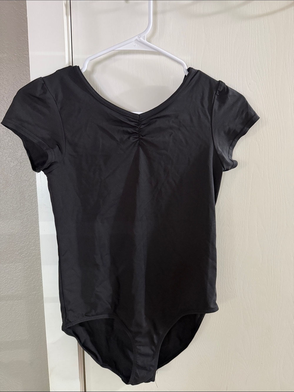 Daskin Black Short-Sleeve Leotard Top